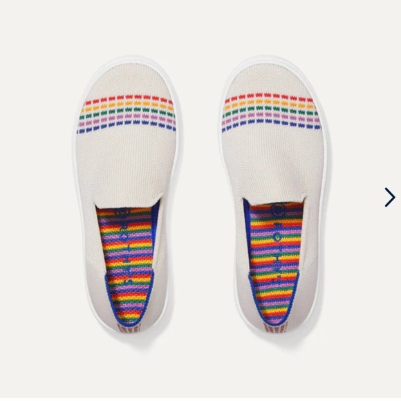 Rothy’s White Rainbow Kids Sneaker, Size 2 - Picture 1 of 5